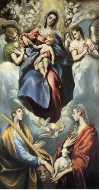 El Greco: Madonna és a gyermek Szent Martinával és Szent Ágnessel 1597-1599.
